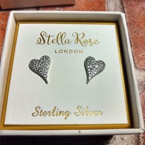 Stella Rose Heart Shape Sterling Silver Earrings